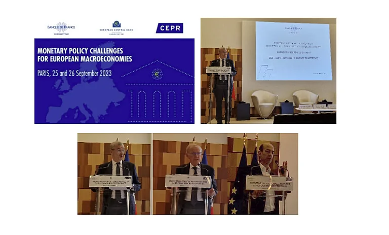 Colloque Banque de France, BCE et CEPR sur les politiques monétaires européennes, Paris 2023 : affiche et orateurs