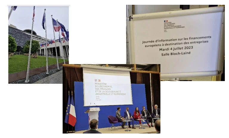 Journée d’information sur les financements européens à Bercy, le 4 juillet 2023, salle Bloch-Lainé