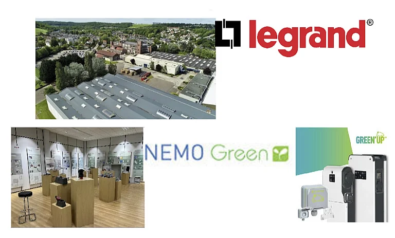Site industriel Legrand, showroom et bornes de recharge Green’up de la gamme NEMO Green