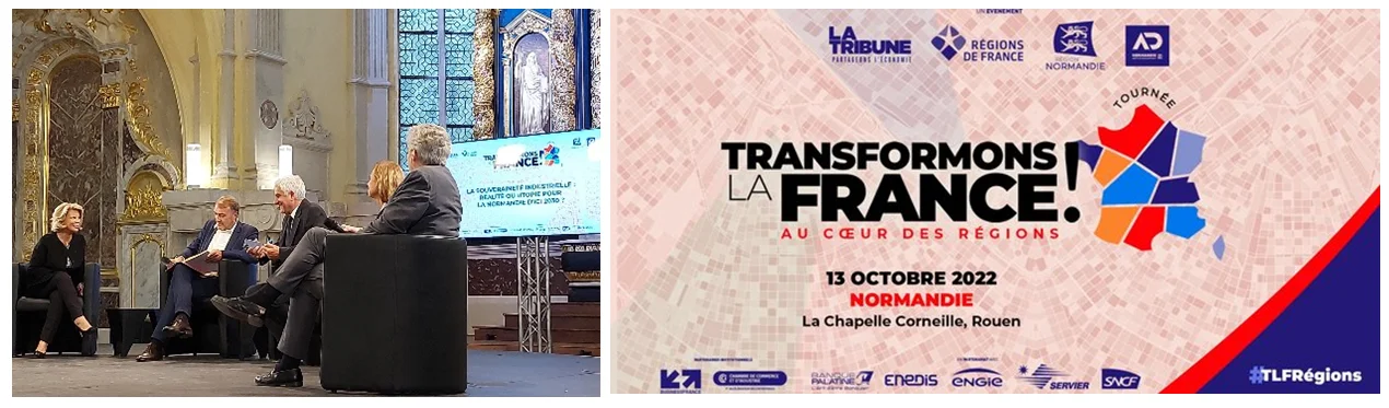 Table ronde à La Chapelle Corneille de Rouen et affiche « Transformons la France ! » Normandie, 13 octobre 2022